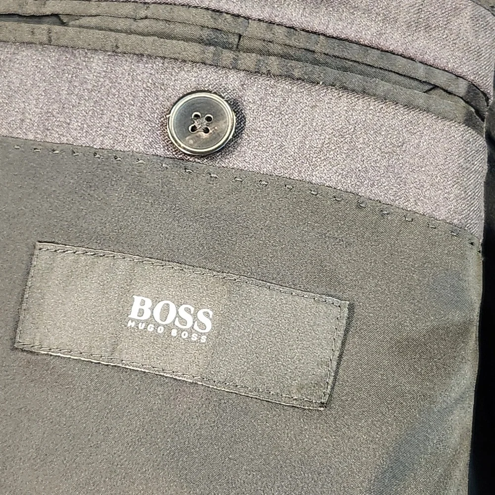 BOSS Hugo Boss Blazer Mens 40S Charcoal Gray Super 120s Wool Trabaldo Togna